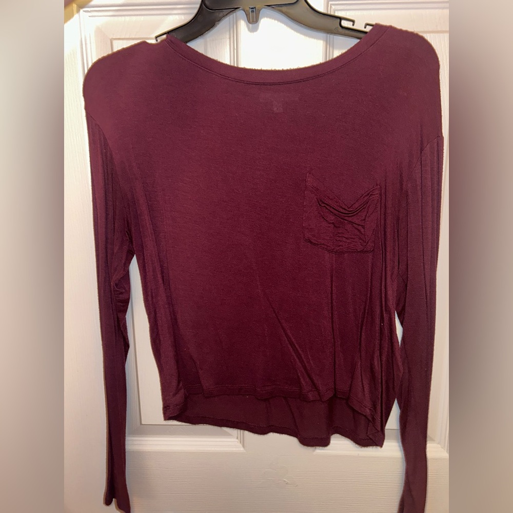 Purplish/ burgundy long sleeve tee